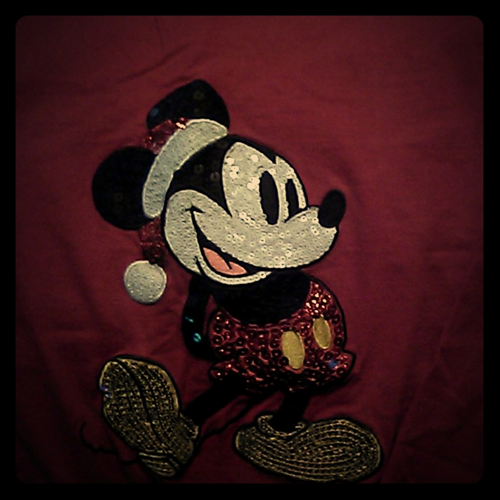 Disney mickey sequin long sleeve shirt